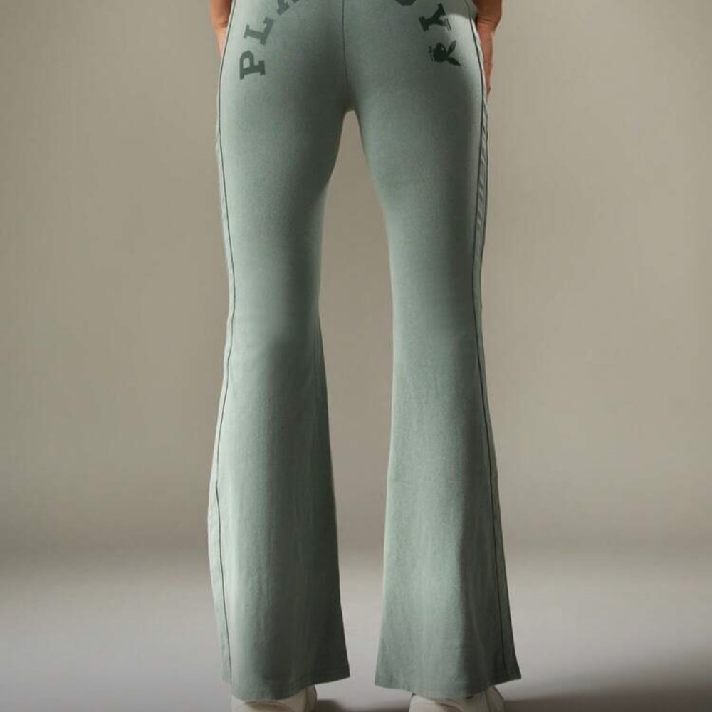 Playboy / Misguided Women's Green Flared Pants